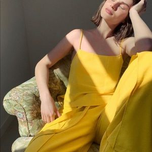 Yellow pant set from Zara